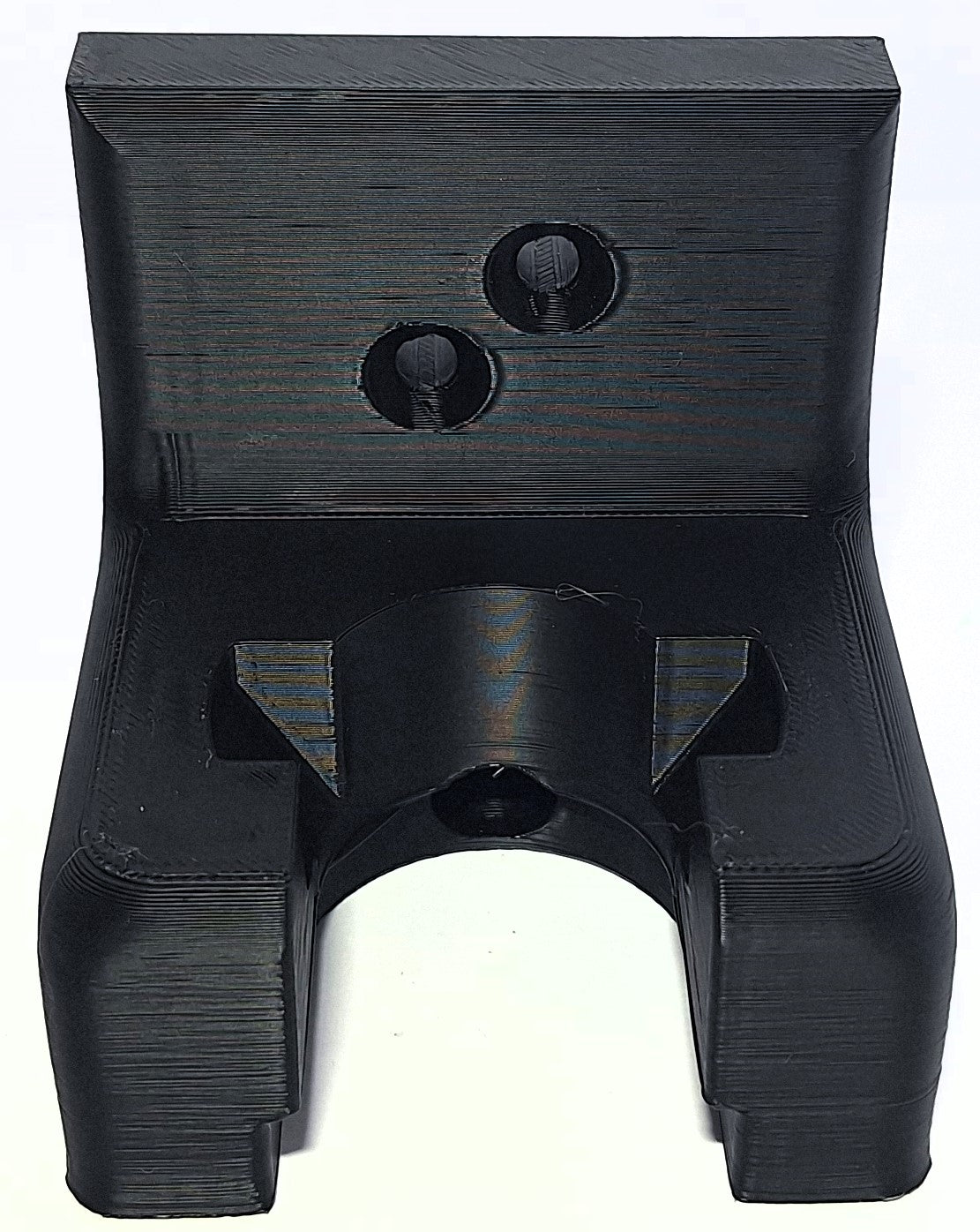 AR Buffer Wall Hanger for AR-15 and AR-10 rifles, black, 3D-tactical design, made in USA.