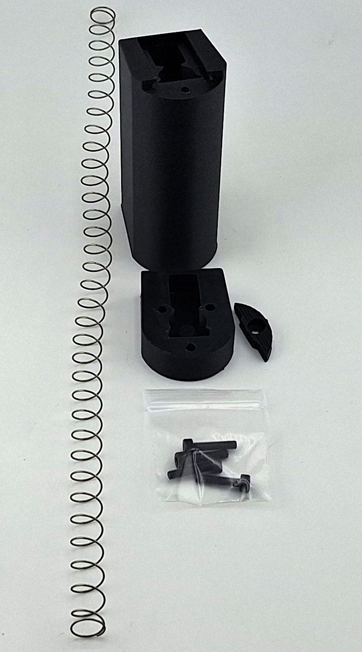 TX22 magazine extension kit with spring, screws, and base plate for increased 15-round capacity