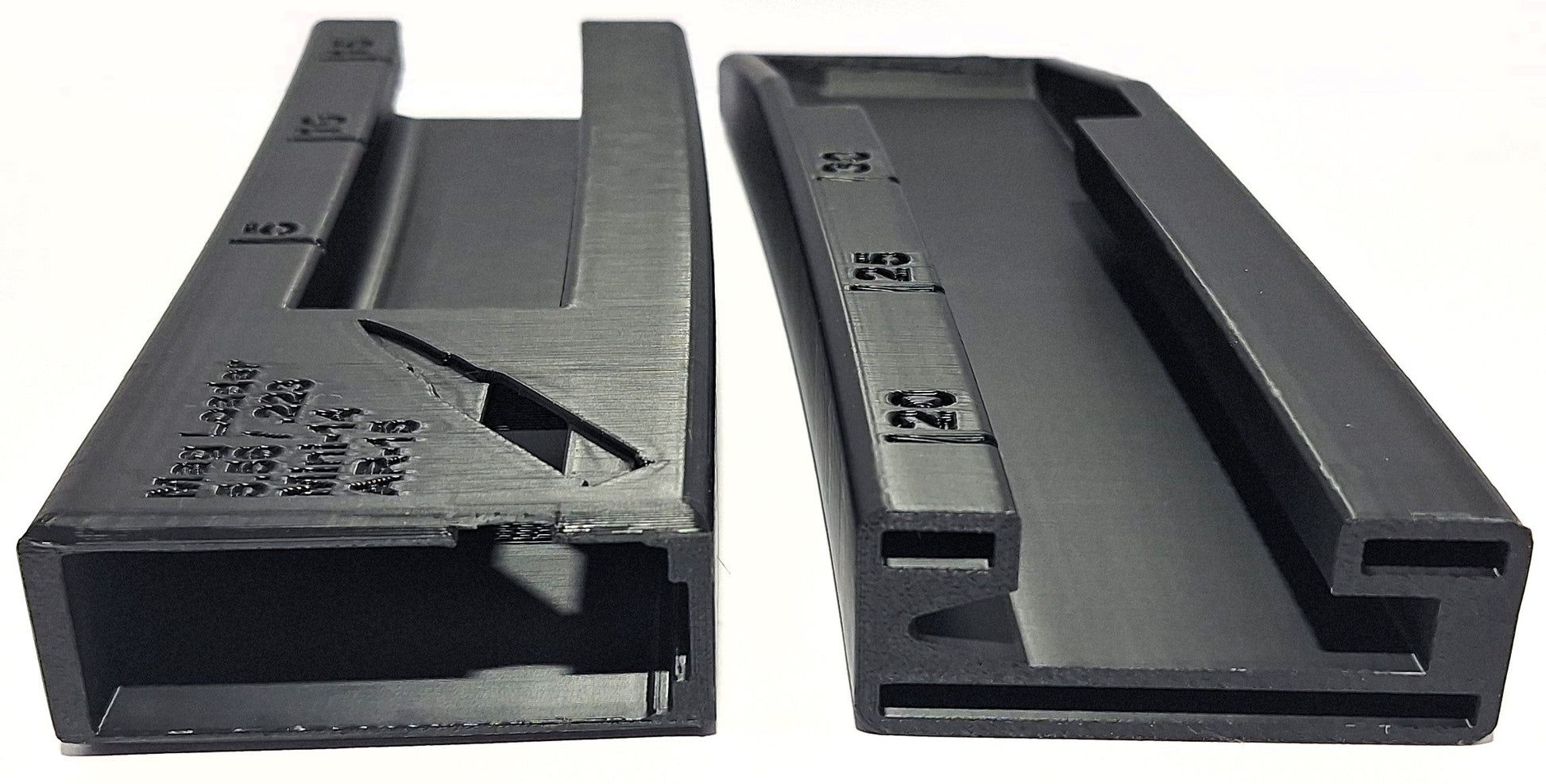 AR .308 Mag Loader showing two pieces designed for travel and compatibility with PMAG, Magpul, ProMag, FNAR.