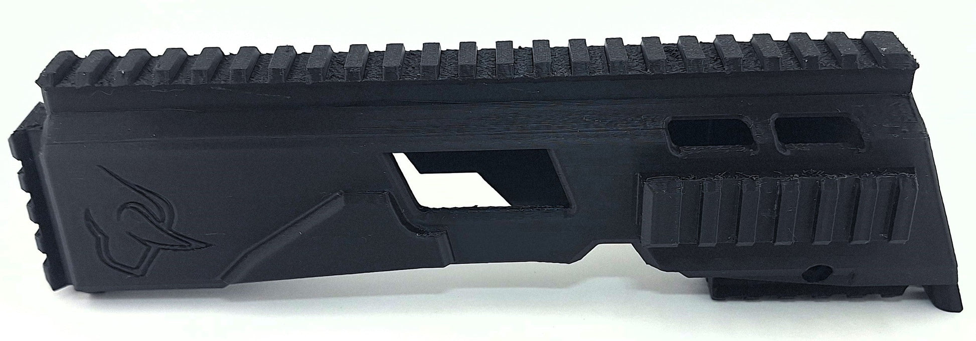 Black TX22 MTN Chassis with modular TX7-MTN design and MTN charging handle for improved control and durability